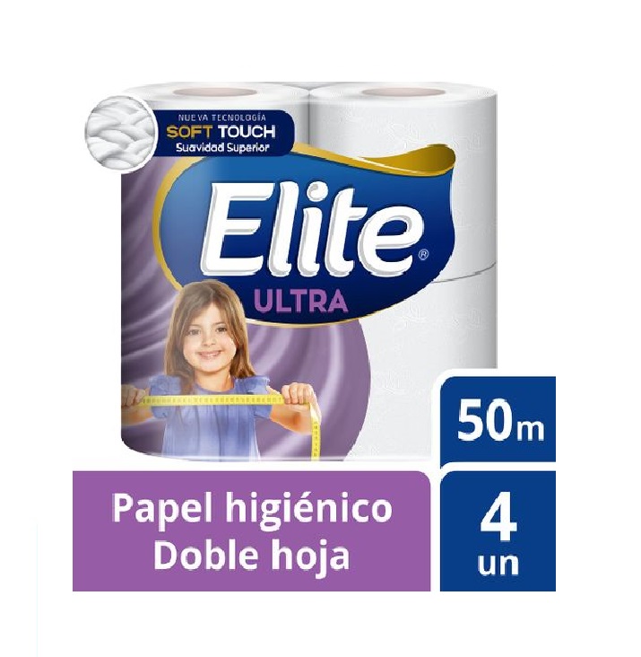Elite Papel Higienico doble hoja 50 mts x 4 rollos